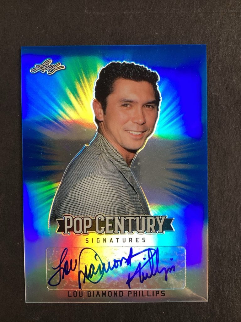 Lou Diamond Phillips signed 2018 Leaf Pop Century Actor Autograph Blue #46/50