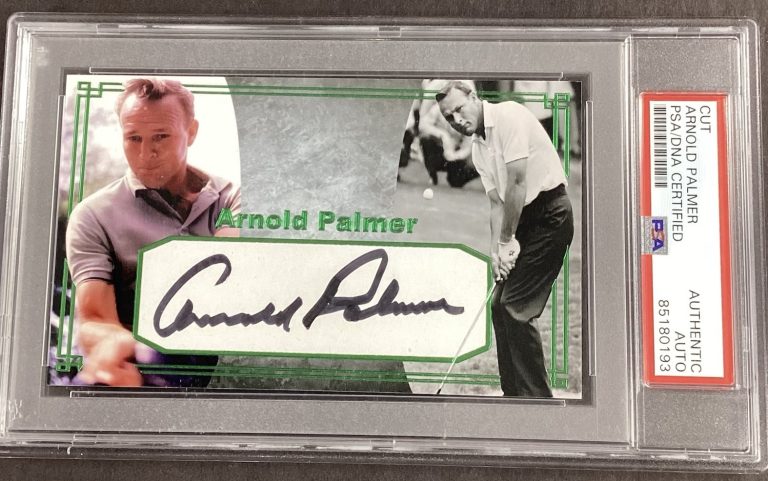 Arnold Palmer Signed Custom Card Cut PGA Masters Golf HOF Autograph PSA/DNA