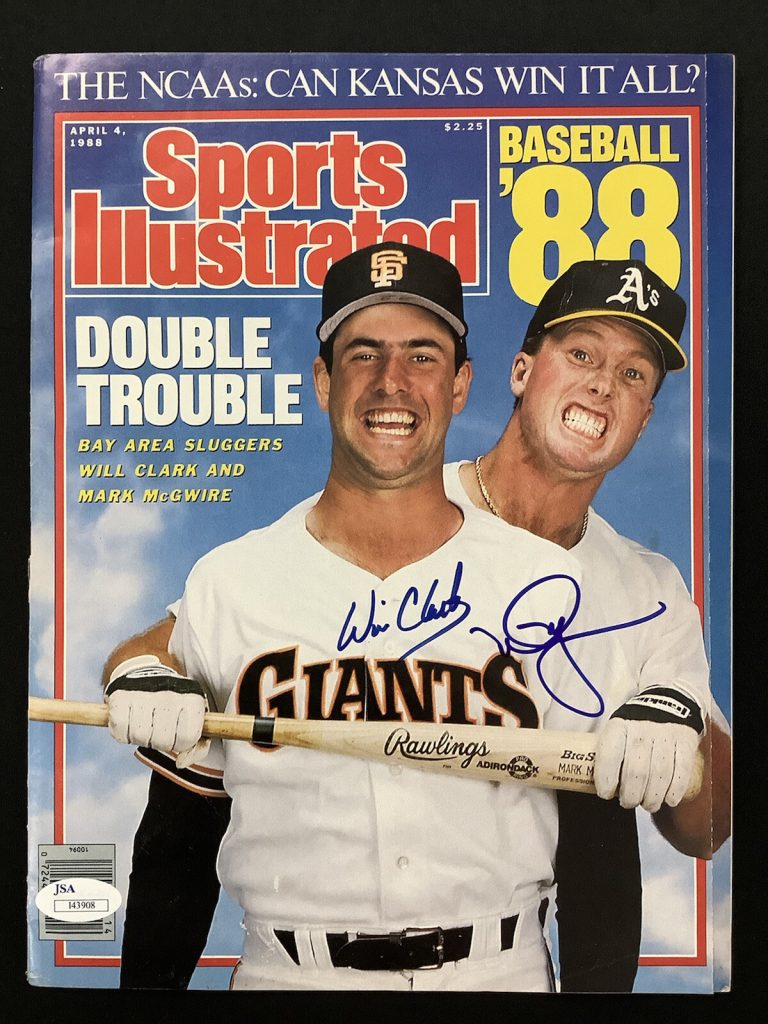 Will Clark Signed Sports Illustrated 4/4/88 No Label Baseball McGwire Auto JSA