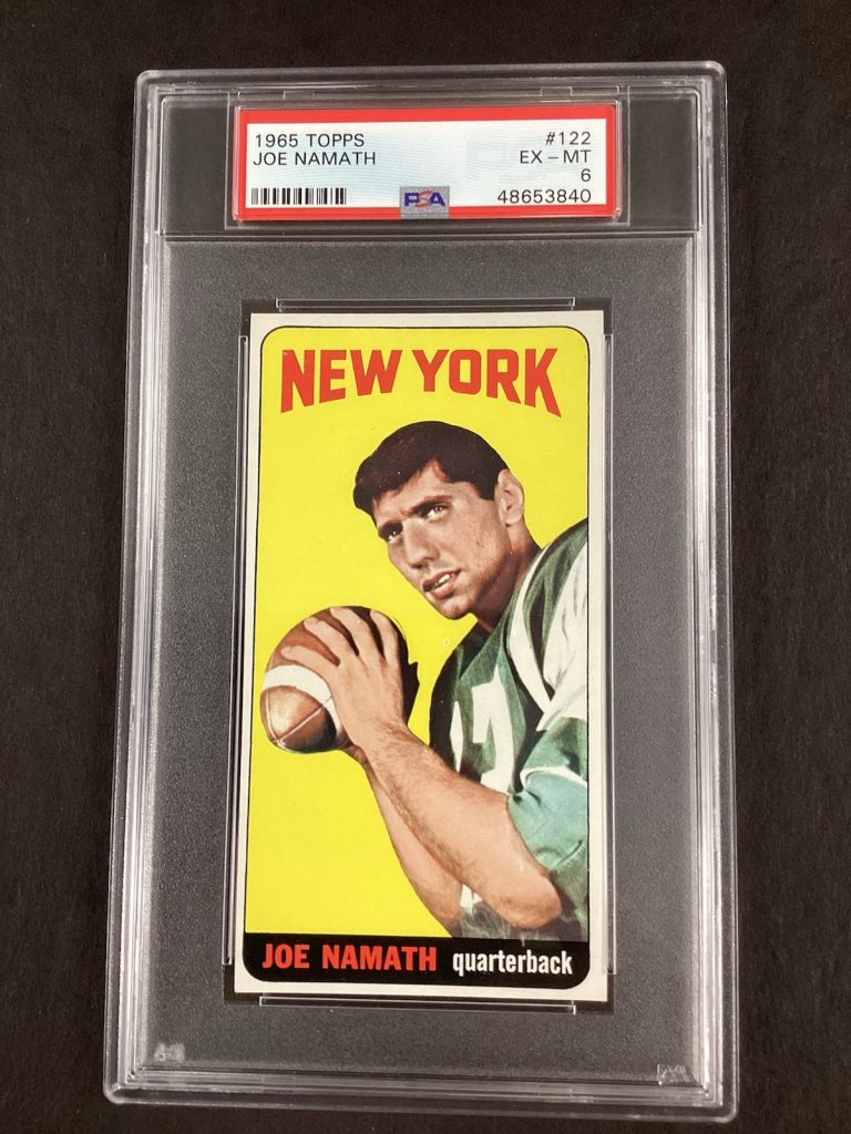 1965 Topps Joe Namath #122 Football Rookie Card HOF NY Jets Football RC PSA 6