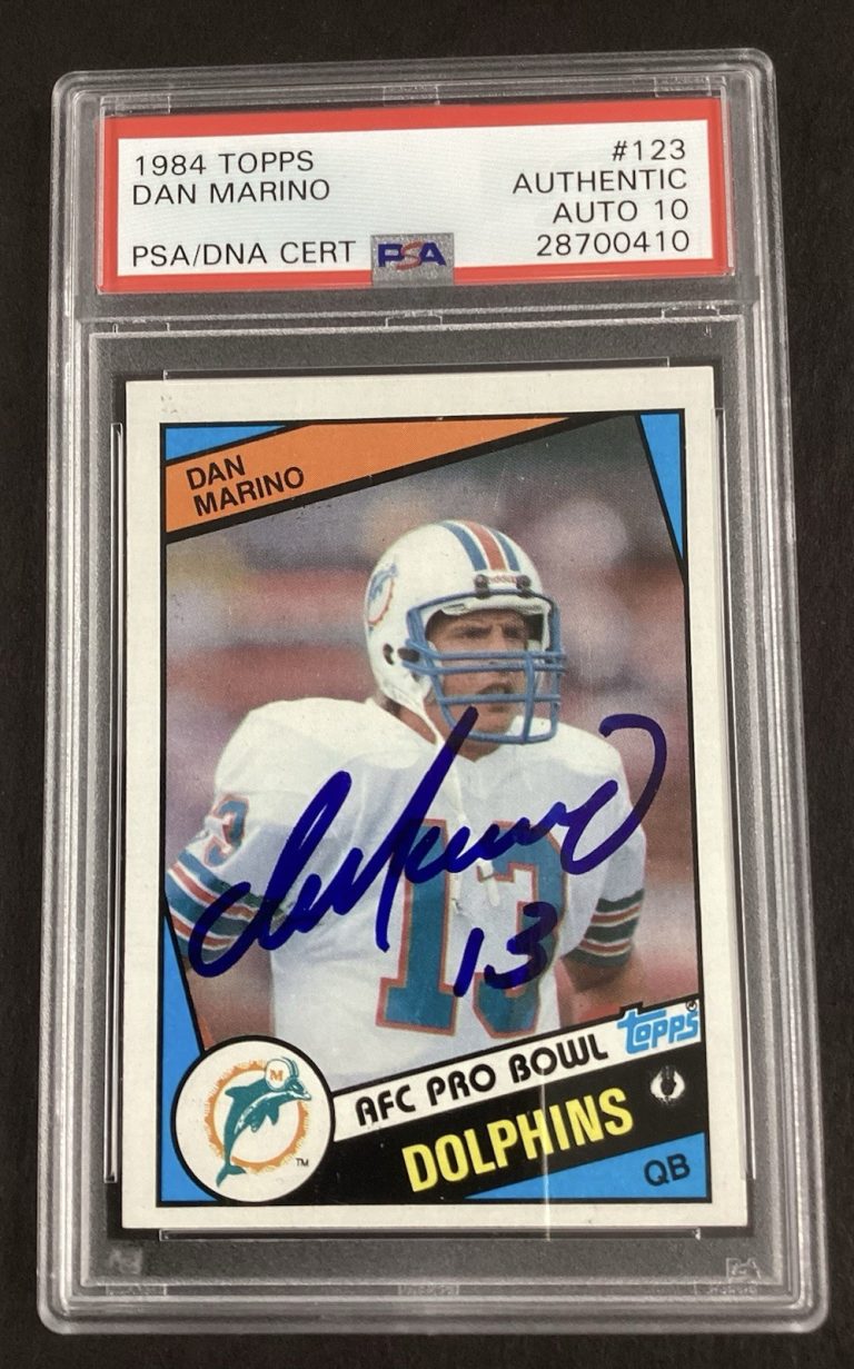 Dan Marino Signed 1984 Topps #123 Football Card Rookie Autograph PSA/DNA Gem 10