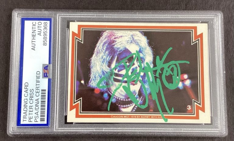 Peter Criss Signed 1978 Donruss #3 Trading Card KISS Autograph PSA/DNA