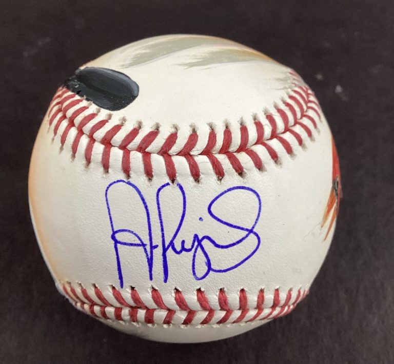 Albert Pujols Signed Baseball Artwork LE 1/1 Davide Salvadori Fanatics MLB Auto