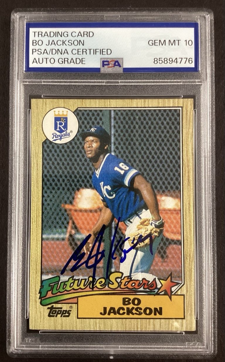 Bo Jackson Signed 1987 Topps #170 Royals Baseball Card Autograph PSA/DNA MT 10