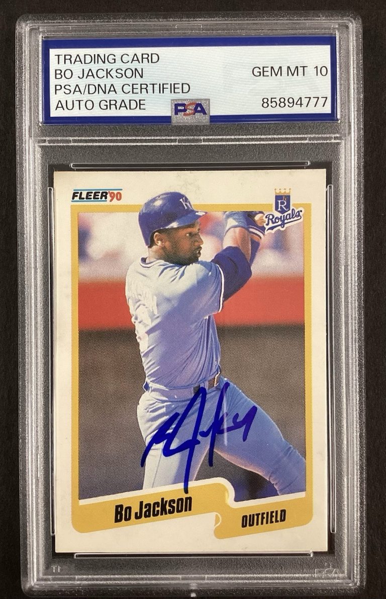 Bo Jackson Signed 1990 Fleer #110 Royals Baseball Card Autograph PSA/DNA MT 10