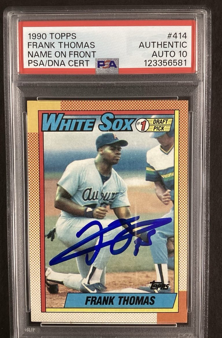 Frank Thomas Signed 1990 Topps #414 RC Baseball White Sox Autograph PSA/DNA 10