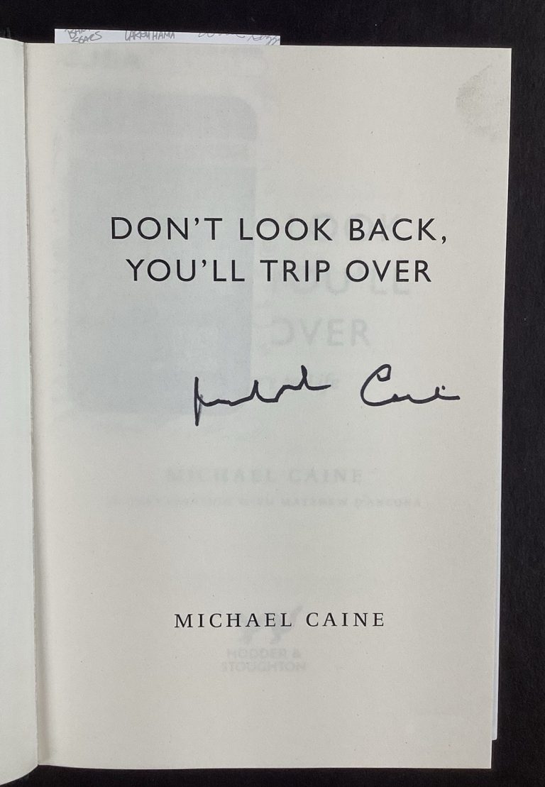 Michael Caine Signed Book Don’t Look Back Movie Actor Cider House Rules Auto JSA