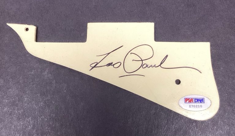 Les Paul Signed Les Paul Pick Guard Inventor Music HOF Autograph PSA/DNA
