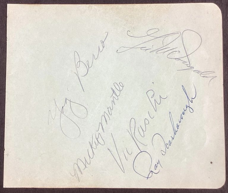 Mickey Mantle Signed 1952 Album Page Baseball NY Yankees HOF Autograph JSA LOA