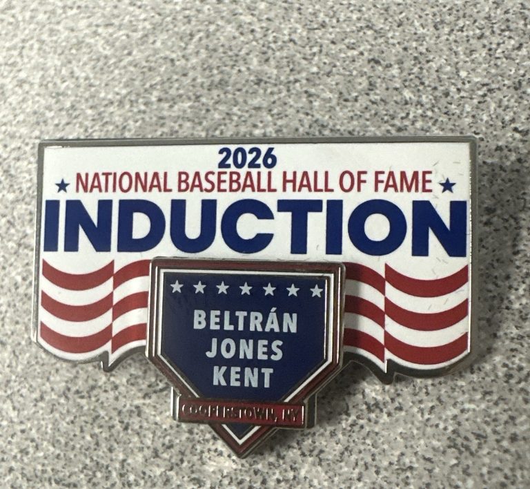 2026 Baseball Hall of Fame Induction Press Pin Carlos Beltran Jeff Kent Jones #2