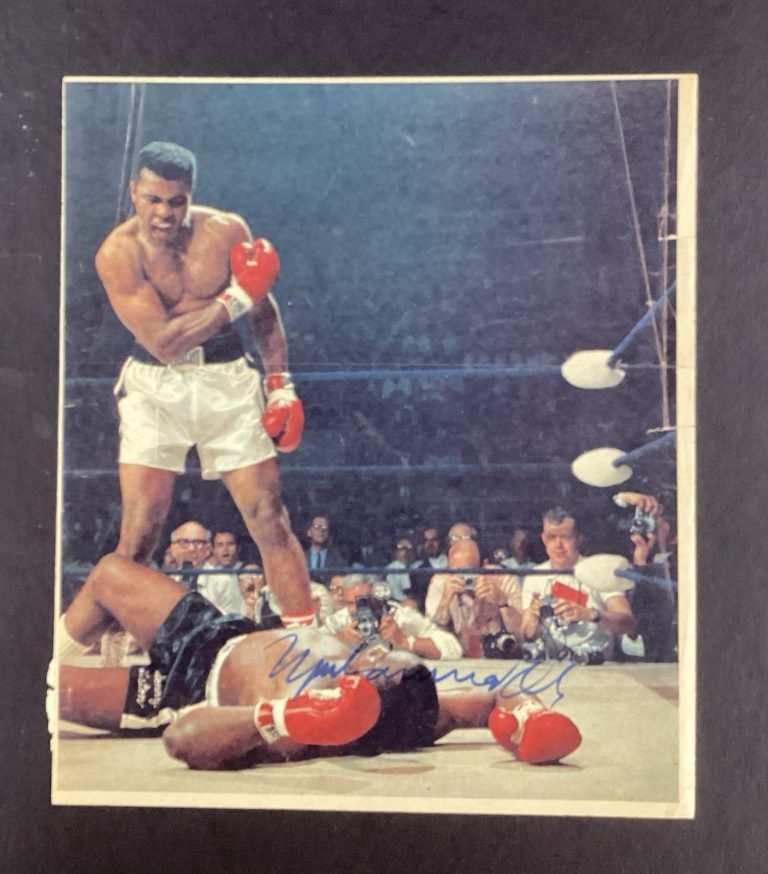 Muhammad Ali Signed Photo 10x12 Newspaper Mag Page News HOF Auto Over Liston JSA