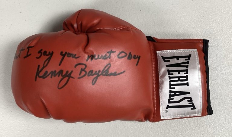 Kenny Bayless Signed Boxing Glove Red Everlast HOF Referee Inscr Autograph TPG