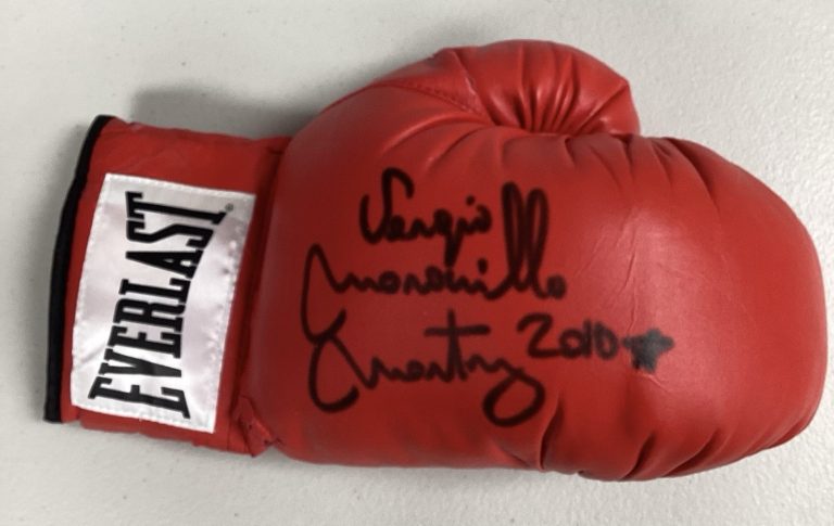 Sergio Martinez Signed Boxing Glove Red Everlast Maravilla Inscr Autograph TPG
