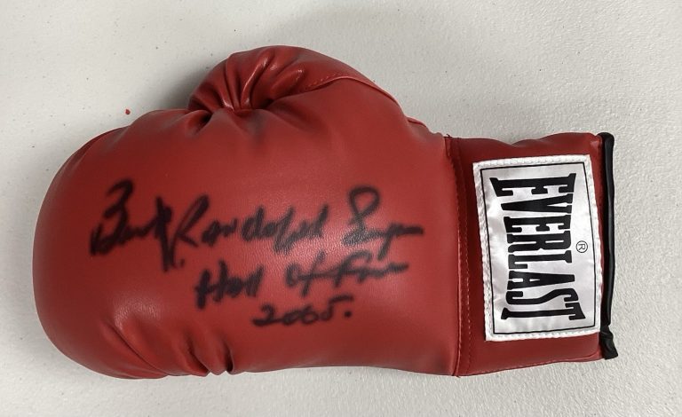 Burt Randolph Sugar Signed Boxing Glove Red Everlast HOF Inscr Autograph TPG