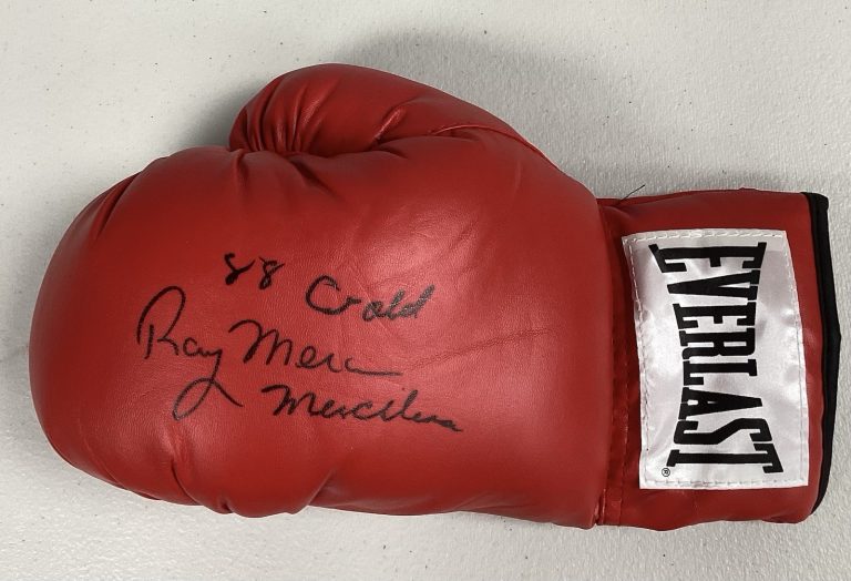 Ray Mercer Signed Boxing Glove Red Everlast Merciless 88 Inscr Autograph TPG