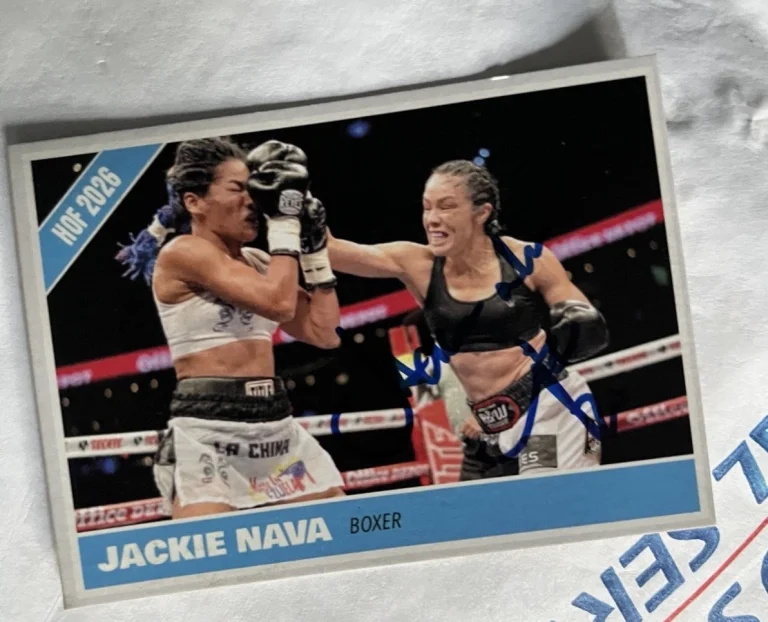 BOXING HALL OF FAMER JACKIE NAVA SIGNED AUTOGRAPHED CARD COA