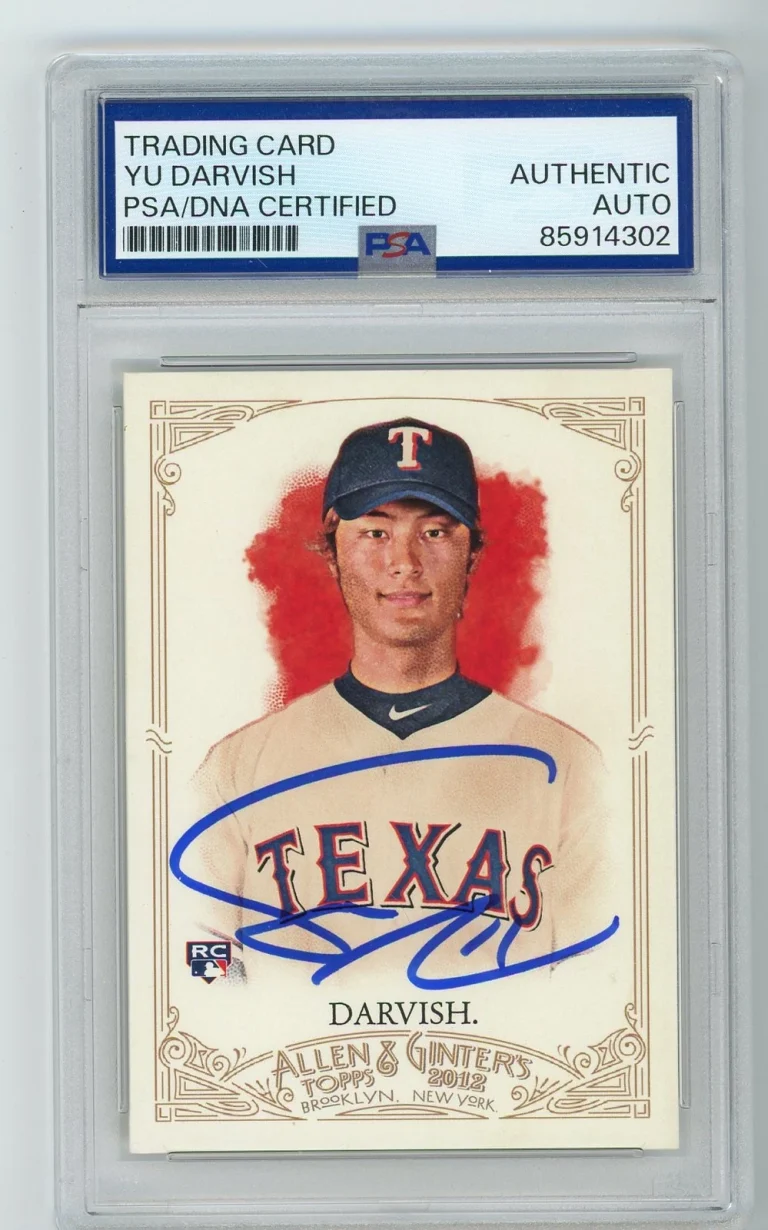 Signed Baseball Card Auto Yu Darvish 2012 Topps Allen Ginter Rangers RC PSA/DNA