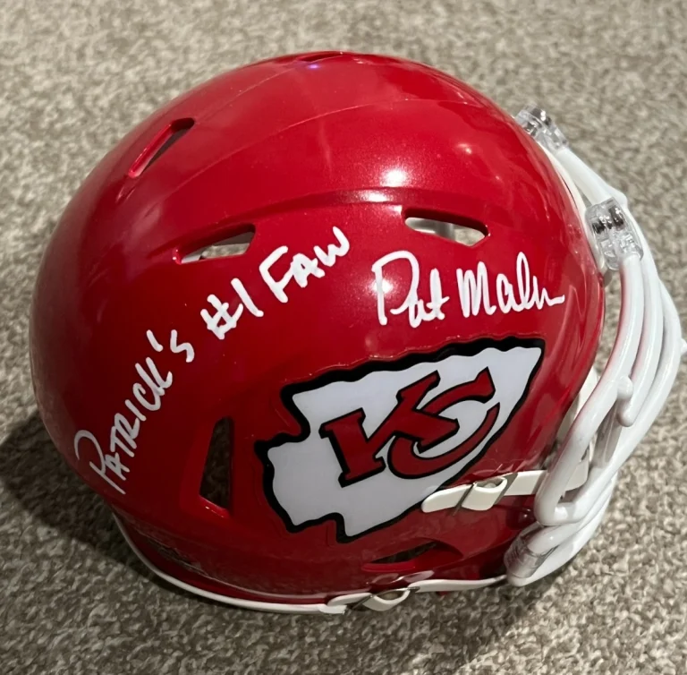 PAT MAHOMES SR SIGNED MINI HELMET KC CHIEFS PATRICK'S #1 FAN AUTO JSA COA