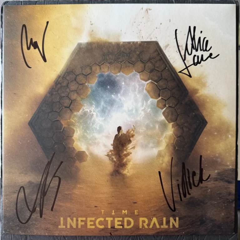 Infected Rain Signed Time Vinyl Autograph By Entire Band Record Album