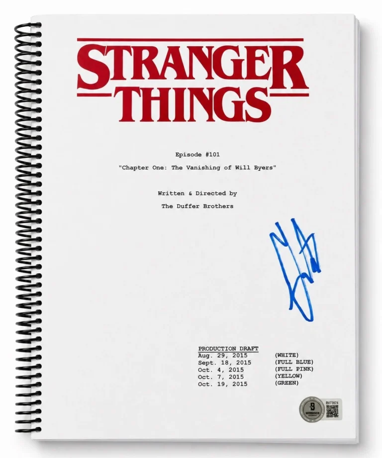 Gaten Matarazzo Signed Autograph Stranger Things Pilot Full Script Beckett BAS