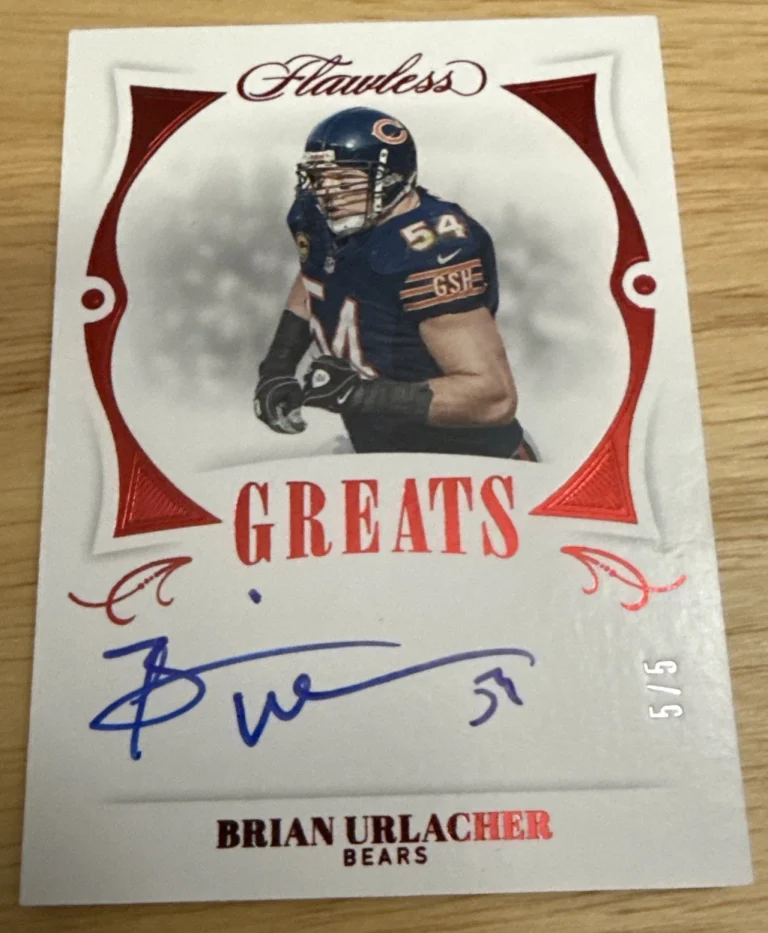 BRIAN URLACHER Auto 2020 Flawless Greats RED Holo Foil SSP 5/5 Chicago Bears