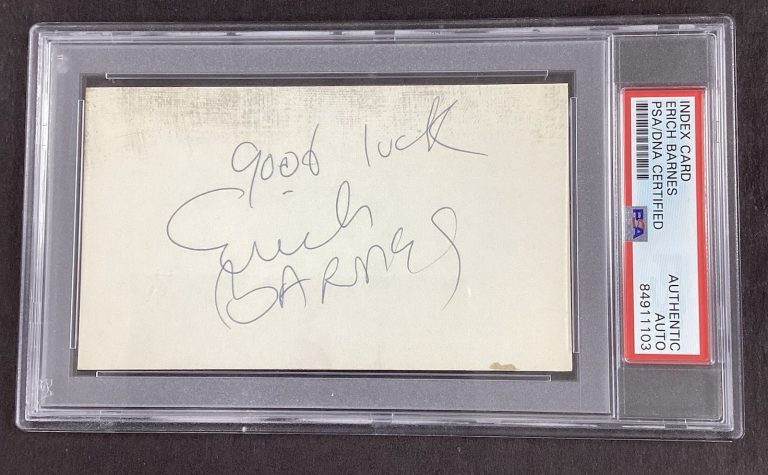 Erich Barnes Signed Index Card NFL Football Autograph New York Giants PSA/DNA