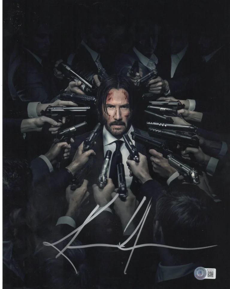 Keanu Reeves Signed 11x14 Photo John Wick Authentic Autograph Beckett LOA