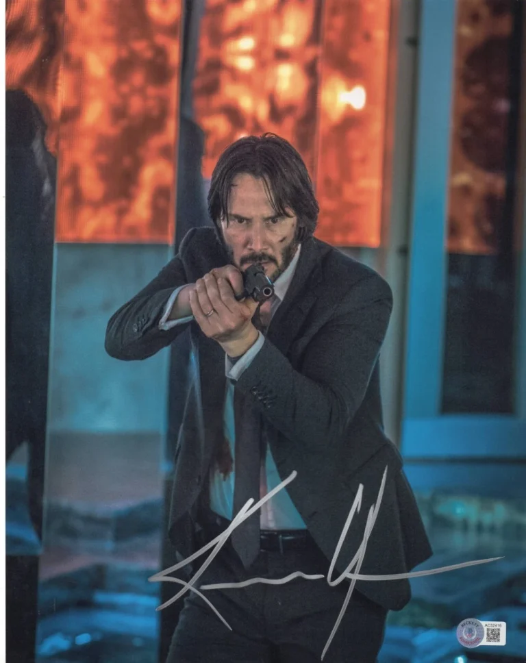 Keanu Reeves Signed 11x14 Photo John Wick Authentic Autograph Beckett LOA