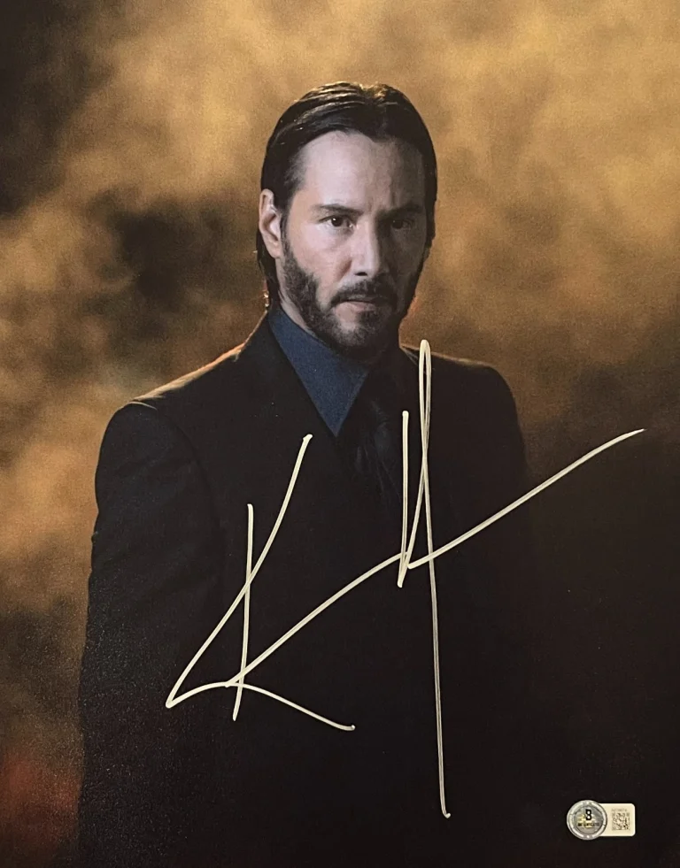 Keanu Reeves Signed 11x14 Photo John Wick Authentic Autograph Beckett LOA