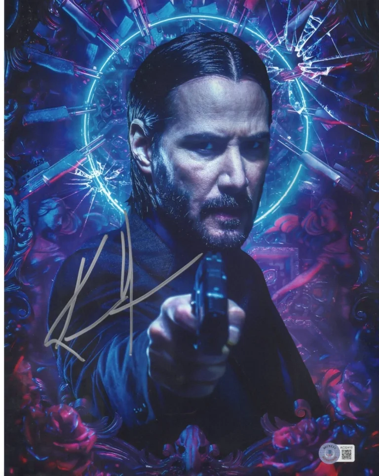 Keanu Reeves Signed 11x14 Photo John Wick Authentic Autograph Beckett LOA