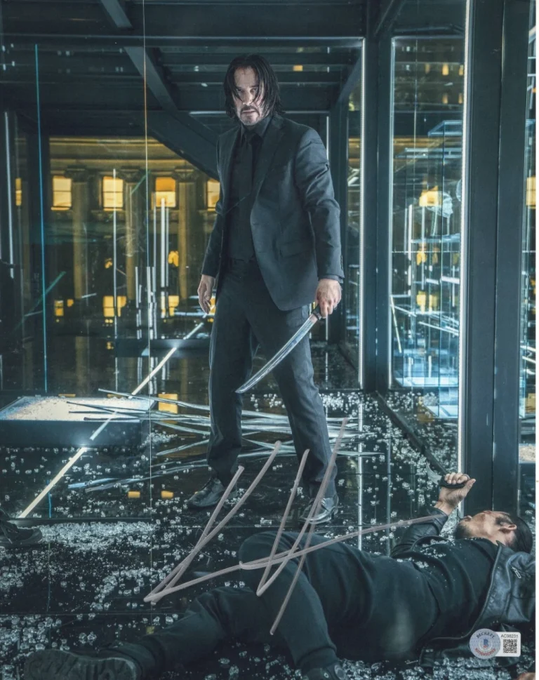 Keanu Reeves Signed 11x14 Photo John Wick Authentic Autograph Beckett LOA