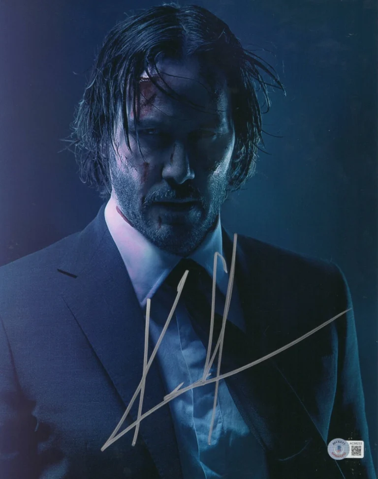 Keanu Reeves Signed 11x14 Photo John Wick Authentic Autograph Beckett LOA