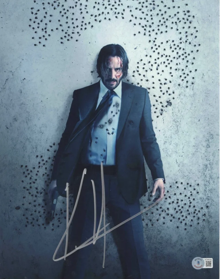 Keanu Reeves Signed 11x14 Photo John Wick Authentic Autograph Beckett LOA