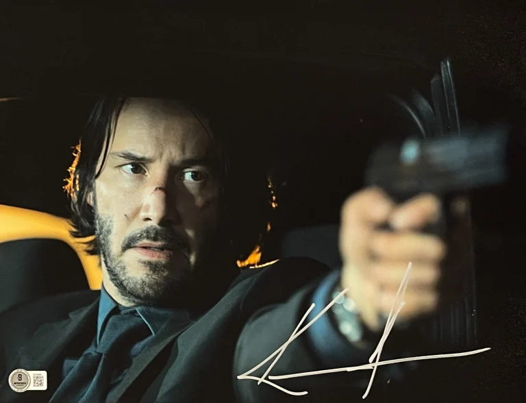 Keanu Reeves Signed 11x14 Photo John Wick Authentic Autograph Beckett LOA