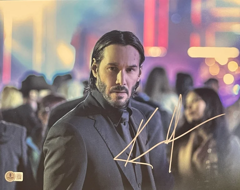 Keanu Reeves Signed 11x14 Photo John Wick Authentic Autograph Beckett LOA
