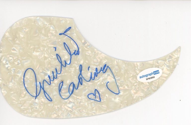 JAZZ MUSICIAN GUNHILD CARLING SIGNED AUTOGRAPHED PICKGUARD ACOA COA RARE INSTR