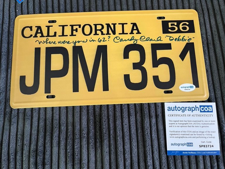 CANDY CLARK SIGNED AUTOGRAPHED AMERICAN GRAFFITI LICENSE PLATE  ACOA COA RARE