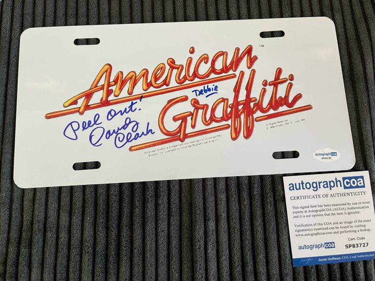 CANDY CLARK SIGNED AUTOGRAPHED AMERICAN GRAFFITI LICENSE PLATE  ACOA COA RARE