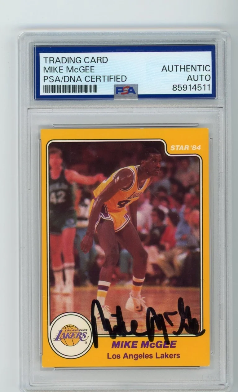 Signed Basketball Card Auto Mike McGee 1983-84 Star Lakers #19 PSA/DNA