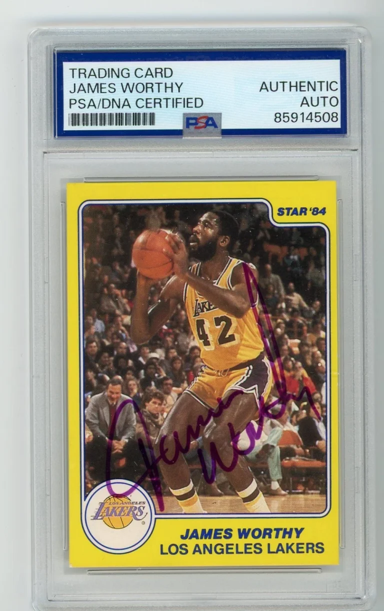 Signed Basketball Card Auto James Worthy 1983-84 Star All-Rookies #10 PSA/DNA