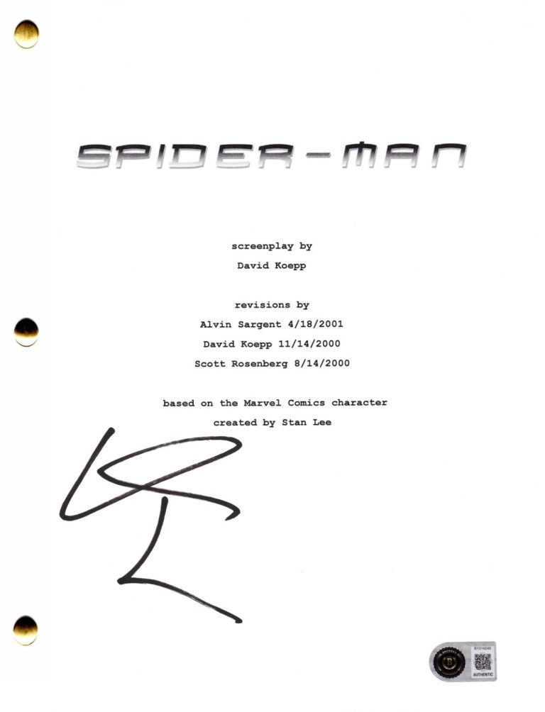 Willem Dafoe Signed Spider-Man Full Script Authentic Autograph Beckett