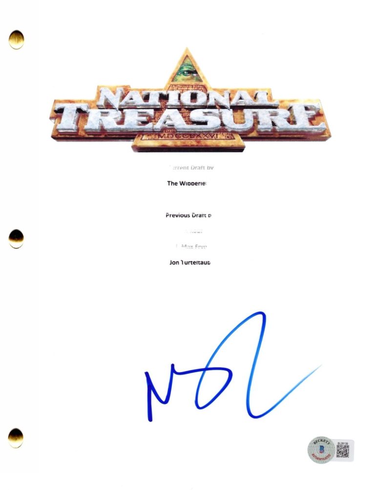 Nicolas Cage Signed National Treasure Full Script Authentic Autograph Beckett