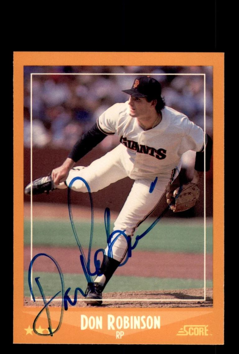 Signed Baseball Card Auto Don Robinson 1988 Score #619 San Francisco Giants