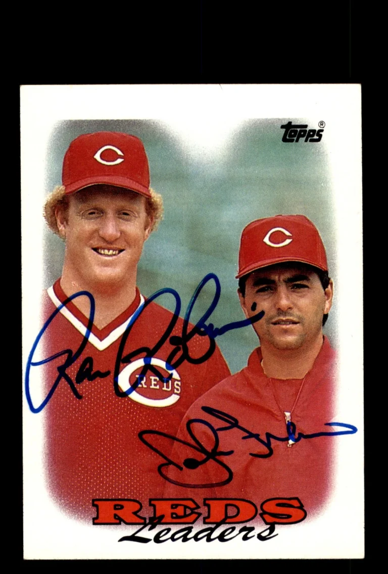 Signed Baseball Card Auto Ron Robinson John Franco 1988 Topps #81 Reds