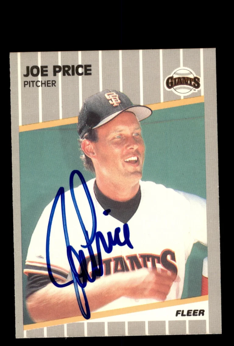 Signed Baseball Card Auto Joe Price 1989 Fleer #339 Giants