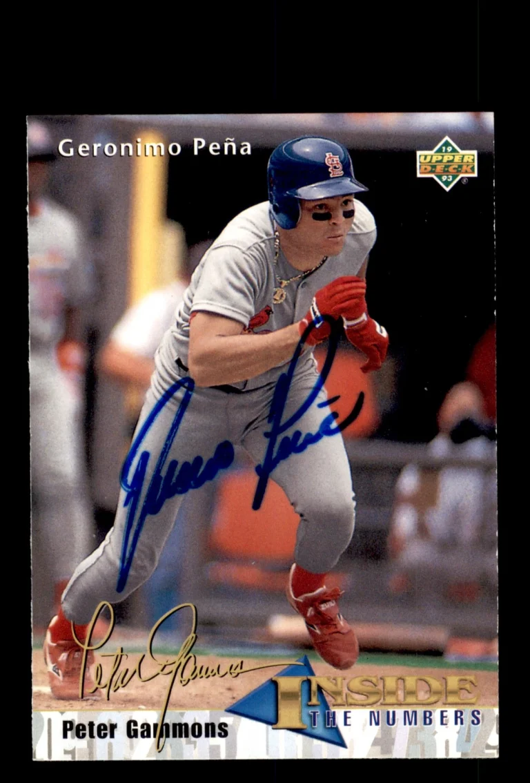 Signed Baseball Card Auto Geronimo Pena 1993 Upper Deck #466 St. Louis Cardinals