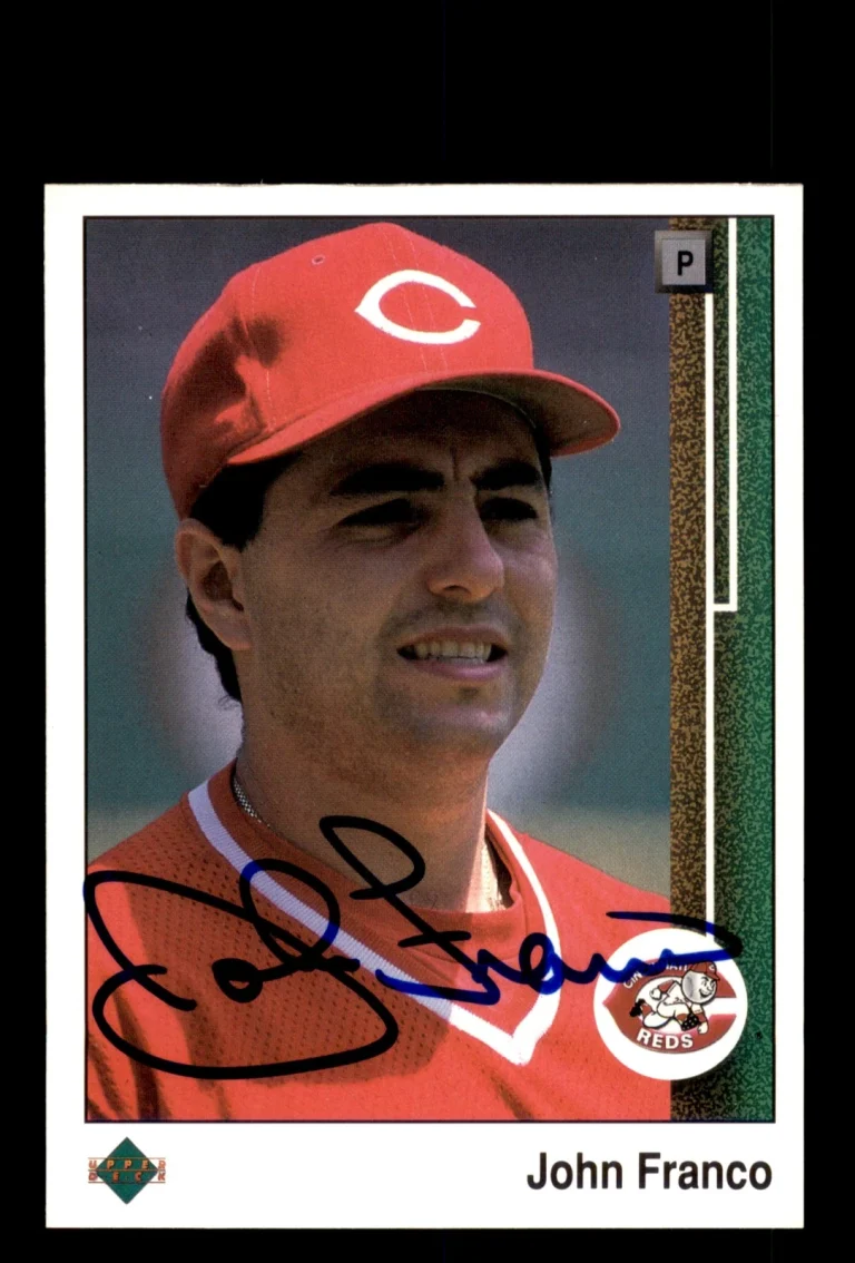 Signed Baseball Card Auto John Franco 1989 Upper Deck #407 Cincinnati Reds