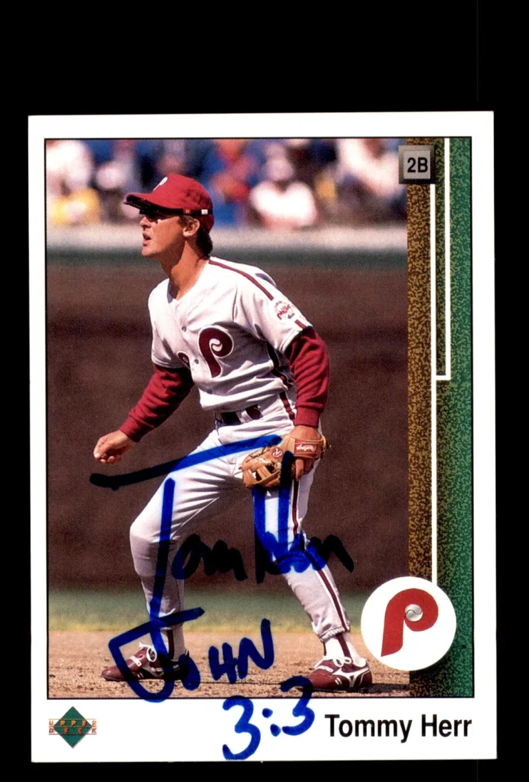 Signed Baseball Card Auto Tommy Herr 1989 Upper Deck #720 Philadelphia Phillies
