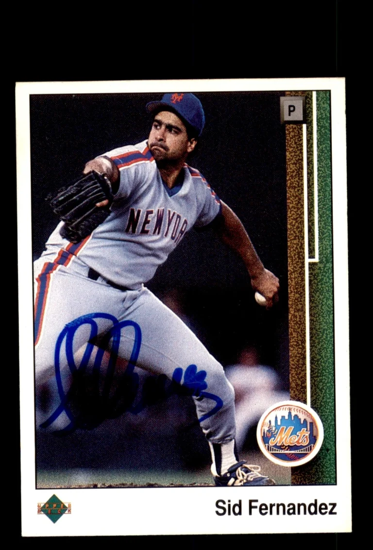 Signed Baseball Card Auto Sid Fernandez 1989 Upper Deck #168 New York Mets