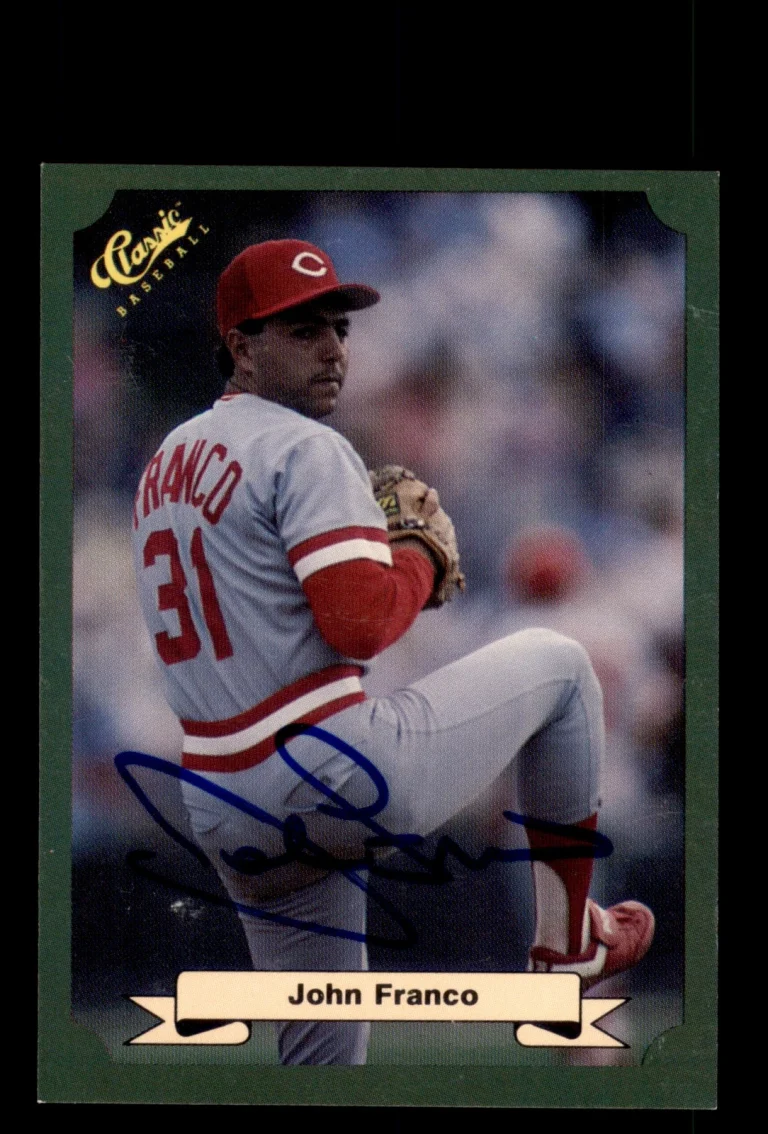 Signed Baseball Card Auto John Franco 1987 Classic #100 Cincinnati Reds